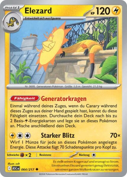 Elezard-064-217-ASC-Erhabene-Helden-Pokémon-Karte-Deutsch