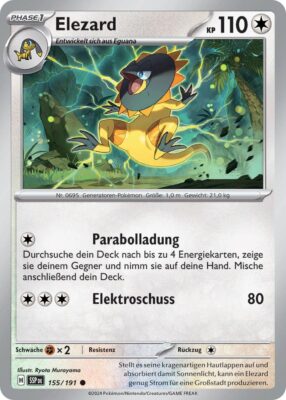 Elezard-155-191-SSP-DE-Karmesin-Purpur-Stürmische-Funken-Pokémon-Karte-Deutsch-TCG
