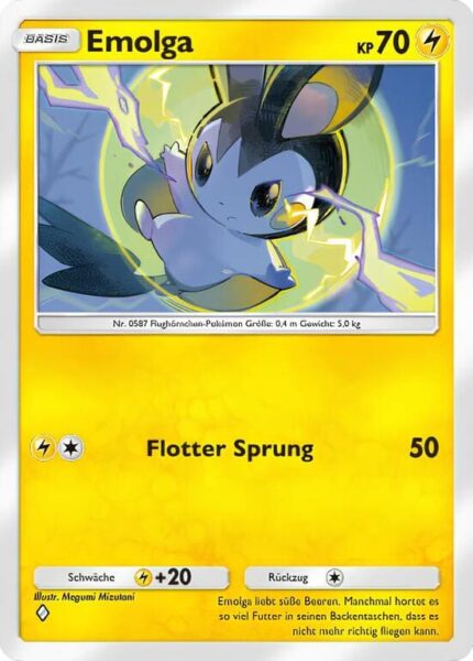Emolga-027-069-B1a-Feuerrote-Flammen-Pokémon-Karte-Deutsch