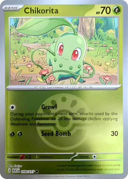 Endivie-Chikorita-008-217-Erhabene-Helden-Reverse-Holo-Pokémon-Karte-Englisch