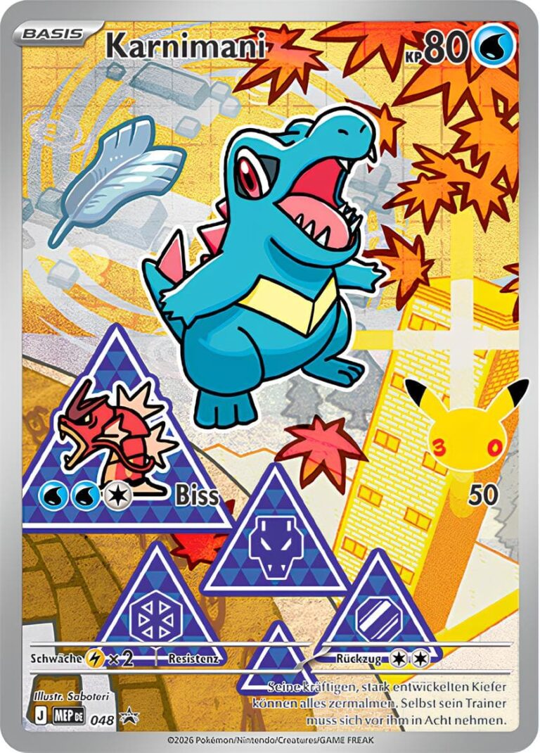 Karnimani-MEP-048-Promo-Pokémon-Karte-30.-Jubiläum-30th-Anniversary-Erste-Partner-Kollektion-Serie-2
