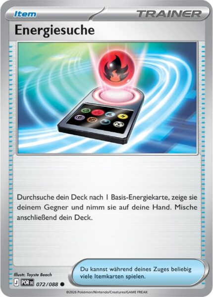 Energiesuche-072-088-Optimale-Ordnung-Pokémon-Karte-Deutsch