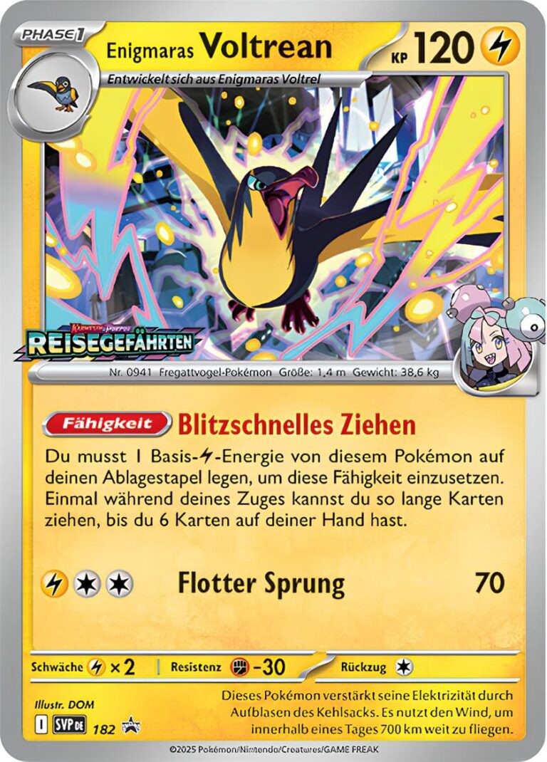 Enigmaras-Voltrean-SVP-DE-182-Prerelease-Promo-Pokémon-Karte-Reisegefährten