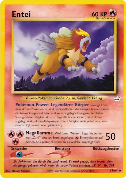 Entei-17-64-Neo-Revelation-Pokémon-Karte-Deutsch