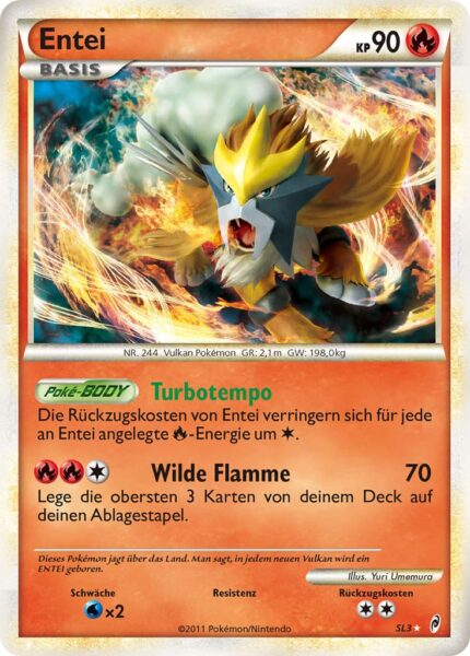 Entei-SL3-Ruf-der-Legenden-Schillernd-Shiny-Holo-Pokémon-Karte-Deutsch-TCG-Sammelkartenspiel