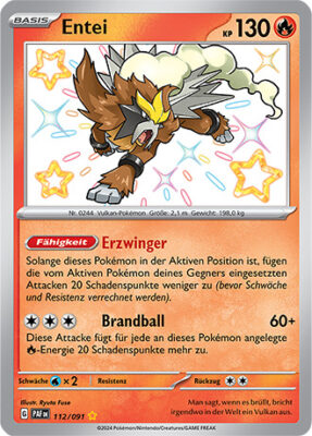 Entei_112-091_PAF-DE_Shiny_Schillernd_Paldeas-Schicksale_Pokémon-Karte_Deutsch