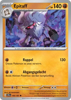 Epitaff-100-191-SSP-DE-Karmesin-Purpur-Stürmische-Funken-Pokémon-Karte-Deutsch-TCG