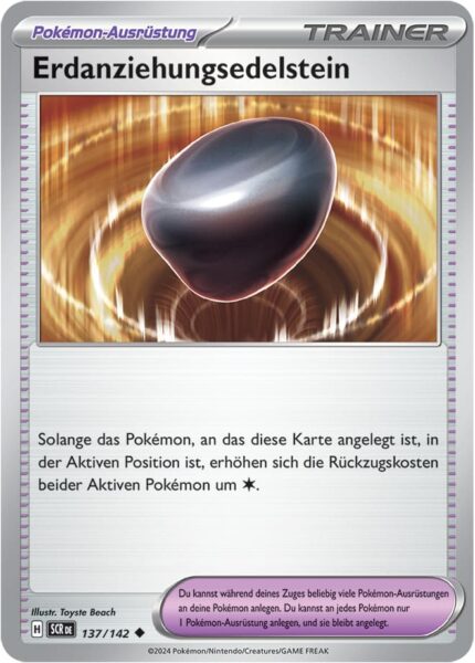 Erdanziehungsedelstein-137-142-Karmesin-Purpur-Stellarkrone-Pokémon-Karte-Deutsch - TCG-Sammelkartenspiel-2024