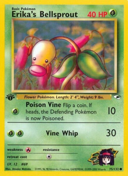 Erikas-Bellsprout-75-132-Gym-Heroes-Pokémon-Karte-Englisch-TCG-Sammelkartenspiel-2000