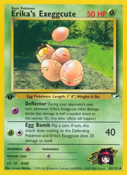 Erikas-Exeggcute-43-132-Gym-Heroes-Pokémon-Karte-Englisch-TCG-Sammelkartenspiel-2000