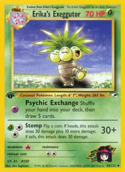 Erikas-Exeggutor-44-132-Gym-Heroes-Pokémon-Karte-Englisch-TCG-Sammelkartenspiel-2000