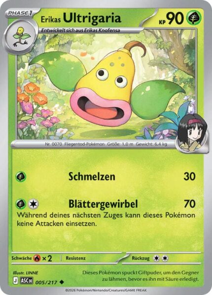 Erikas-Ultrigaria-005-217-ASC-Erhabene-Helden-Pokémon-Karte-Deutsch