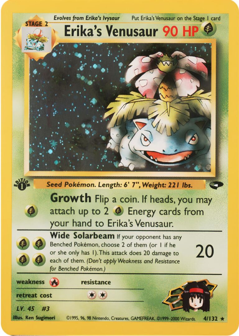 Erikas-Venusaur-4-132-Gym-Challenge-First-Edition-Holo-Pokémon-Karte-Englisch-TCG-2000
