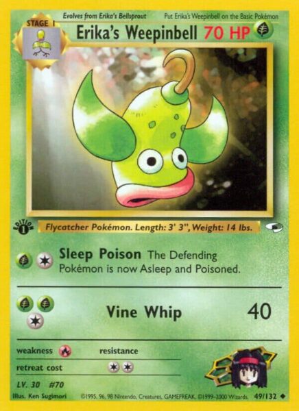 Erikas-Weepinbell-49-132-Gym-Heroes-Pokémon-Karte-Englisch-TCG-Sammelkartenspiel-2000