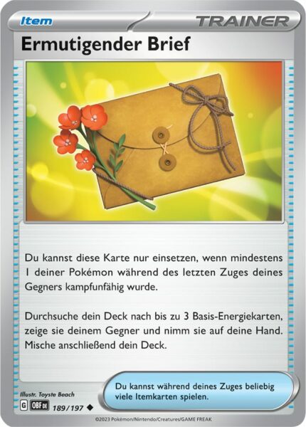 Ermutigender-Brief_189-197_OBF_Obsidianflammen_Obsidian-Flames_Pokémon-Karte_Deutsch