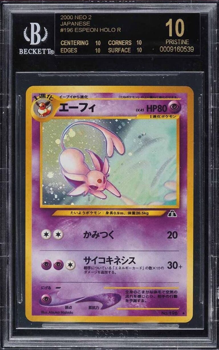 Espeon-Psiana-No-196-Japanese-Neo-2-BGS-Beckett-Pristine-10-Pokémon-Karte-TCG