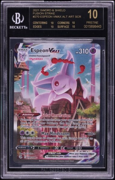 Espeon-Psiana-VMAX-270-264-Fusion-Strike-Alternate-Art-Pokémon-Karte-BGS-10-Black-Label