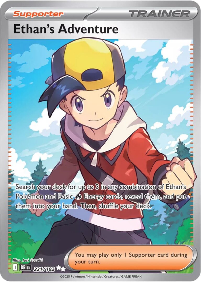 Ethans-Adventure-Klarins-Abenteuer-221-182-Destined-Rivals-Ewige-Rivalen-Full-Art-Pokémon-Karte-Englisch
