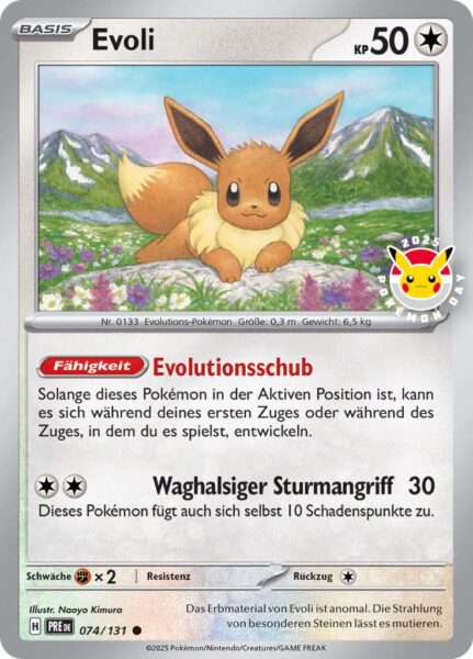 Evoli-074-131-Pokémon-Day-2025-Promo-Karte-Prismatische-Entwicklungen-Deutsch-TCG-Sammelkartenspiel