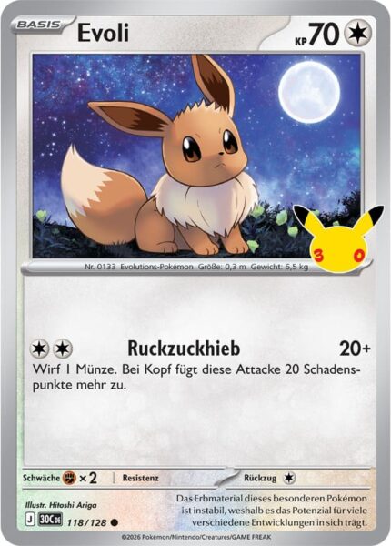 Evoli-118-128-30C-30-Jahre-Jubiläum-30th-Celebration-Pokémon-Karte-Deutsch