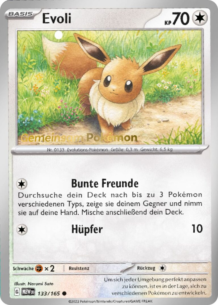 Evoli-133-165-Karmesin-Purpur-151-Gemeinsam-Pokémon-Post-Promo-Karte