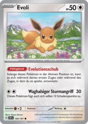 Evoli-143-191-SSP-DE-Karmesin-Purpur-Stürmische-Funken-Pokémon-Karte-Deutsch-TCG