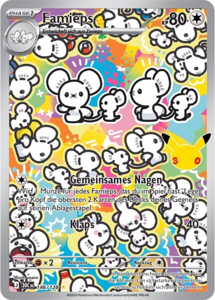 Famieps-146-128-30C-30-Jahre-30th-Celebration-Illustration-Rare-Pokémon-Karte-Deutsch