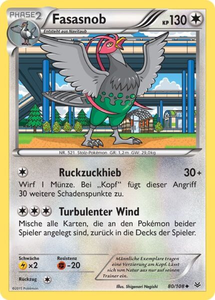 Fasasnob-80-108-XY-Drachenleuchten-Pokémon-Karte-Deutsch-TCG-Sammelkartenspiel