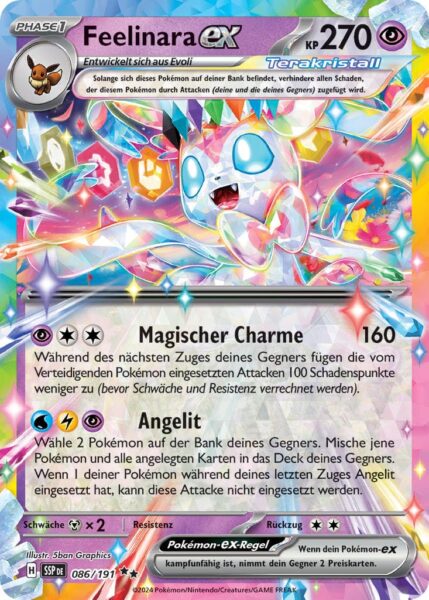 Feelinara-ex-086-191-SSP-DE-Karmesin-Purpur-Stürmische-Funken-Stellar-Terakristall-Pokémon-Karte-Deutsch-TCG