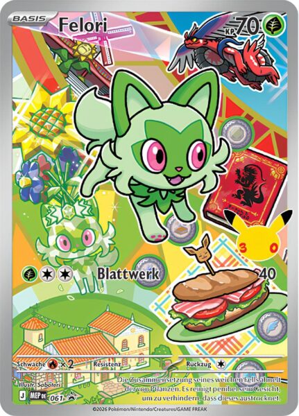 Felori-MEP-061-Promo-Pokémon-Karte-30.-Jubiläum-30th-Anniversary-Erste-Partner-Kollektion-Serie-2