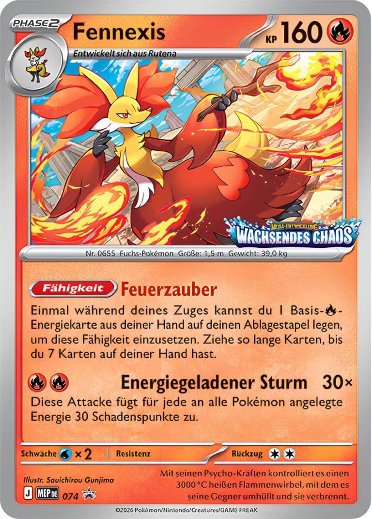 Fennexis-MEP-074-Wachsendes-Chaos-Prerelease-Promo-Pokémon-Karte-Deutsch