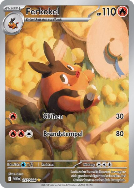 Ferkokel-097-086-WHT-DE-Weiße-Flammen-Pokémon-Karte-Karmesin-Purpur-Deutsch