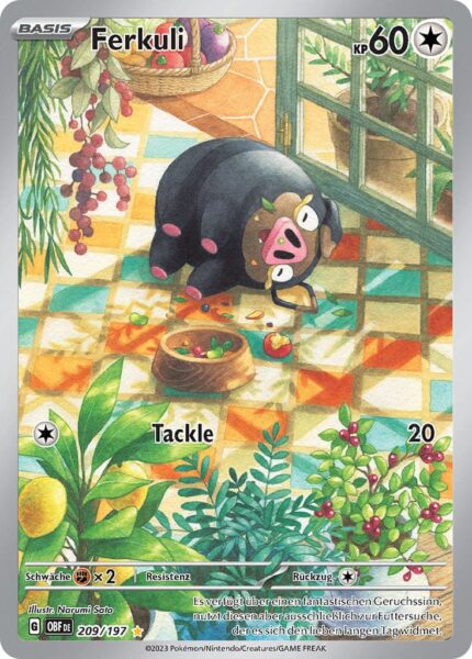 Ferkuli-209-197-Obsidianflammen-Illustration-Rare-Pokémon-Karte-Deutsch-TCG