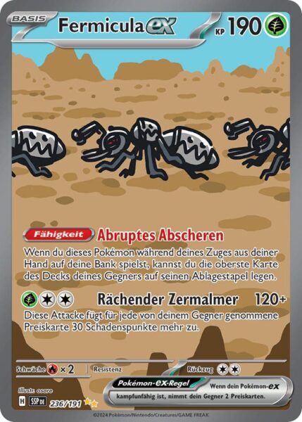 Fermicula-ex-236-191-SSP-DE-Karmesin-Purpur-Stürmische-Funken-Special-Illustration-Rare-Pokémon-Karte-Deutsch-TCG