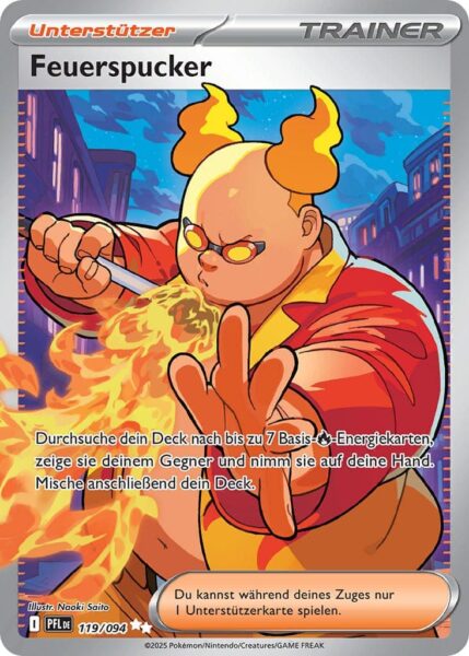 Feuerspucker-119-094-PFL-DE-Fatale-Flammen-Full-Art-Pokémon-Karte-Deutsch