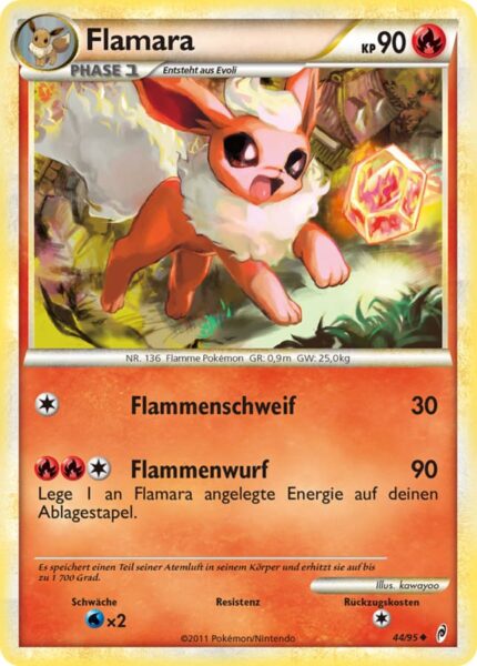 Flamara-44-95-Ruf-der-Legenden-Pokémon-Karte-Deutsch-TCG-Sammelkartenspiel