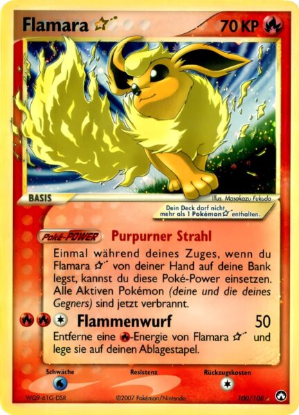 Flamara-Goldstar-100-108-EX-Power-Keepers-Pokémon-Karte-Deutsch
