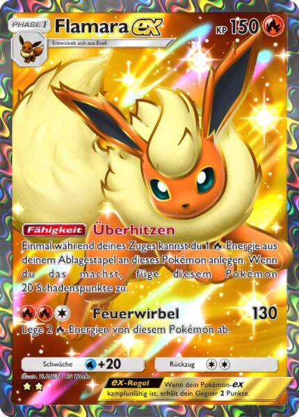 Flamara-ex-087-069-A3b-Evoli-Hain-Pokémon-TCG-Sammelkartenspiel-Pocket-Karte-Deutsch
