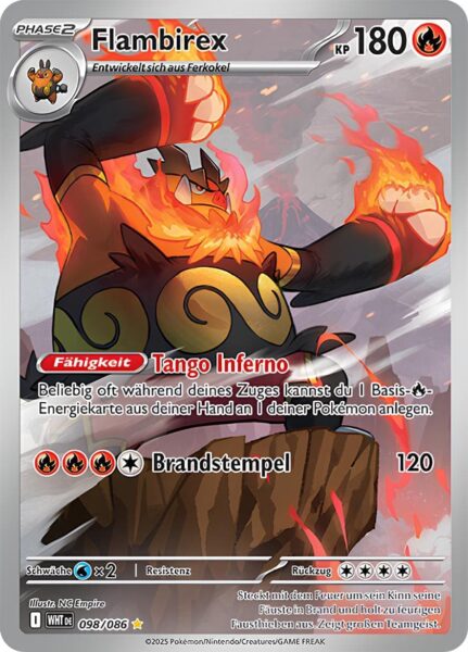 Flambirex-098-086-WHT-DE-Weiße-Flammen-Pokémon-Karte-Karmesin-Purpur-Deutsch