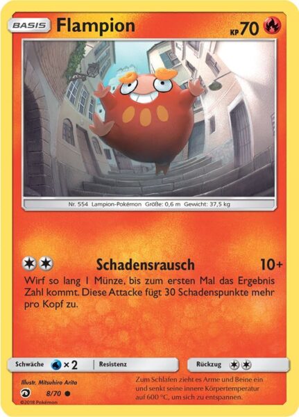 Flampion-8-70-Majestät-der-Drachen-Pokémon-Karte-Deutsch-TCG-Sammelkartenspiel