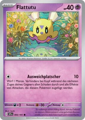 Flattutu-094-191-SSP-DE-Karmesin-Purpur-Stürmische-Funken-Pokémon-Karte-Deutsch-TCG