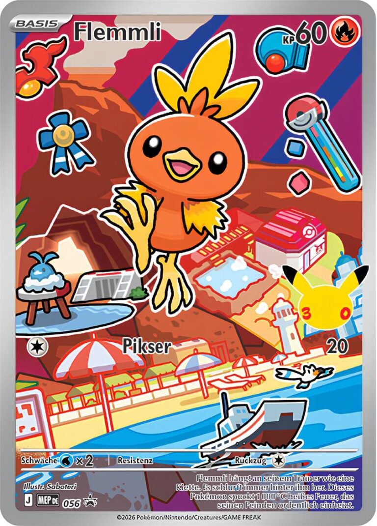 Flemmli-MEP-056-Promo-Pokémon-Karte-30.-Jubiläum-30th-Anniversary-Erste-Partner-Kollektion-Serie-2