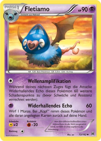 Fletiamo-72-162-XY-TURBOstart-Pokémon-Karte-Deutsch