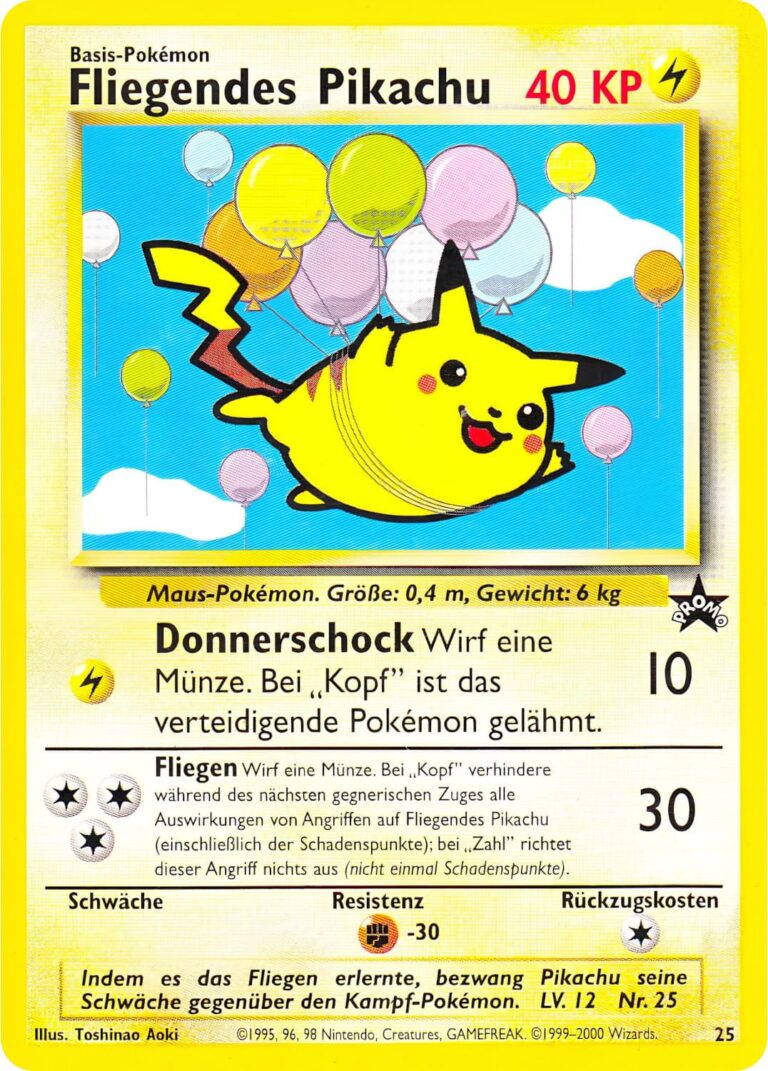 Fliegendes-Pikachu-25-Wizards-Black-Star-Promo-Pokémon-Karte-Deutsch-TCG-Sammelkartenspiel