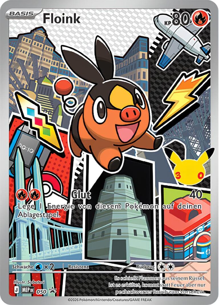 Floink-MEP-050-Promo-Pokémon-Karte-30.-Jubiläum-30th-Anniversary-Erste-Partner-Kollektion-Serie-2