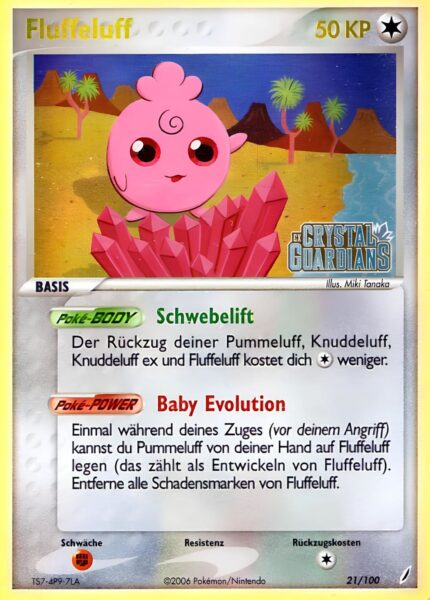 Fluffeluff-21-100-EX-Crystal-Guardians-Pokémon-Karte-Deutsch-TCG-Sammelkartenspiel