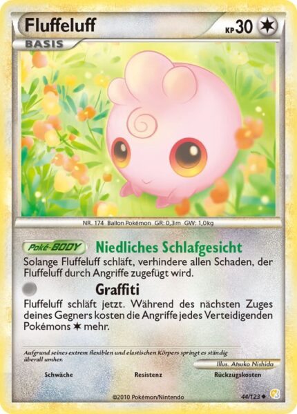 Fluffeluff-44-123-Heartgold-Soulsilver-Baby-Pokémon-Karte-Deutsch-TCG-Sammelkartenspiel