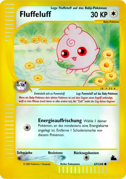 Fluffeluff-67-144-Skyridge-Baby-Pokémon-Karte-Deutsch-TCG-Sammelkartenspiel-2003