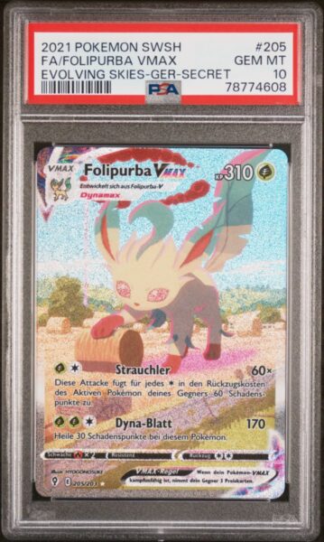 Folipurba-VMAX_205-203_Drachenwandel_Evolving-Skies_Alternate-Art_Pokémon-Karte_PSA-10