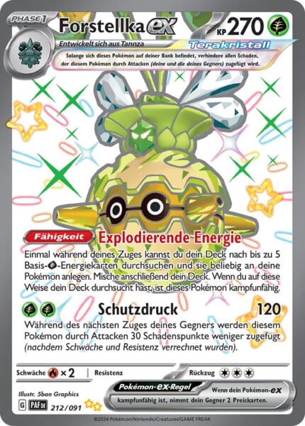 Forstellka-ex_212-091_PAF-DE_Shiny_Schillernd_Paldeas-Schicksale_Full-Art_Pokémon-Karte_Deutsch